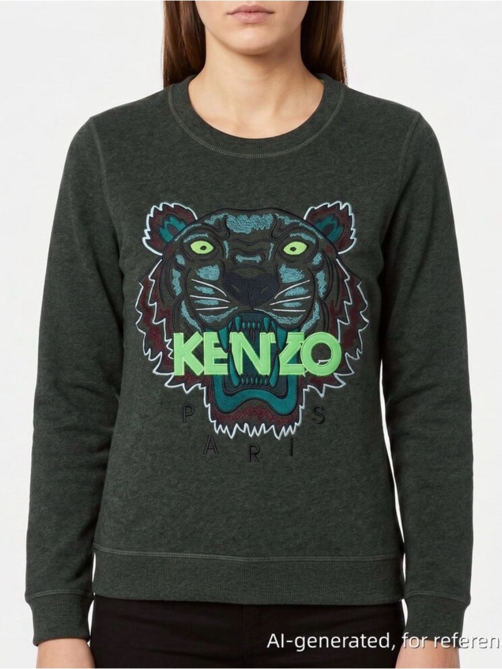 Kenzo Tiger Logo Sweatshirt
Size Small Forest Green Authentic